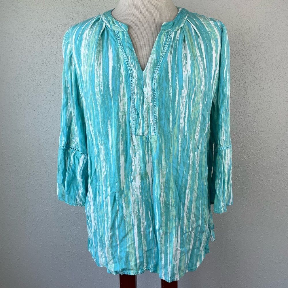 Gloria Vanderbilt V-Neck Tunic Top Size M EUC